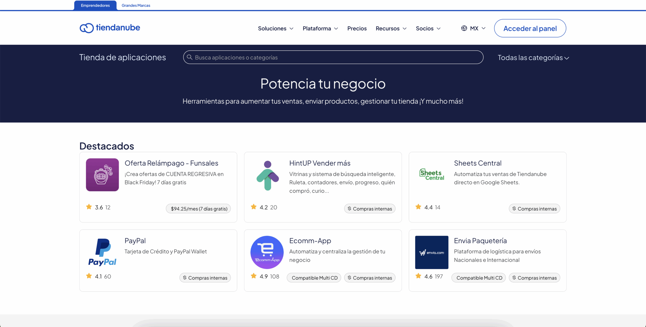 como crear una tiendanube